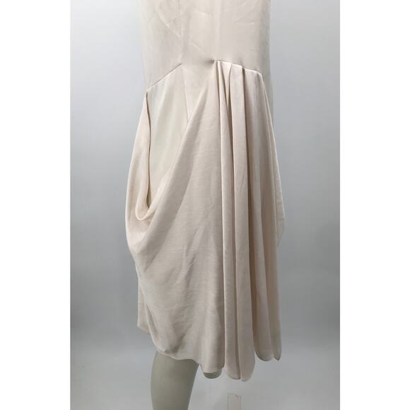 Morgan Carper Ivory Sleeveless Asymmetrical Side Ruffle Shift Dress Size 4 - Picture 7 of 13